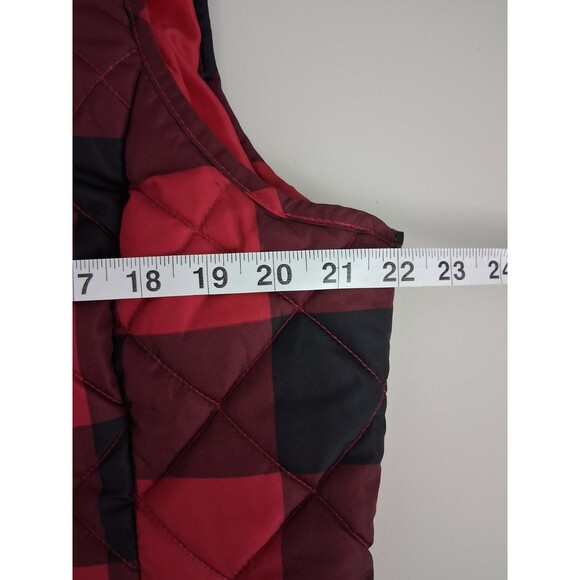 St Johns Bay Womens Quilted Vest Buffalo Check Pockets Full Zip XXL Puffer 2XL - Picture 8 of 9
